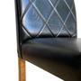 Imagem de Jogo 6 Cadeiras Sala de Jantar Estofada Madeira - material sintético Preto