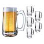 Imagem de Jogo 6 Caneca de Chopp Zero Grau Vidro Transparente Casual Resistente Bar 380ml Class Home