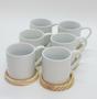 Imagem de Jogo 6 canecas 210ml c/ pires de Pinus - Porcelana branca