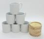 Imagem de Jogo 6 canecas 210ml c/ pires de Pinus - Porcelana branca
