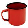 Imagem de Jogo 6 canecas esmaltada 6cm vermelha xícara café fazenda