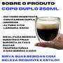 Imagem de Jogo 6 Copo Parede Dupla De Vidro 250ml Bebida Quente Frio Cerveja Café Chopp Chá Suco