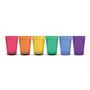 Imagem de Jogo 6 Copos Americanos Rainbow Pride Neon 190mL Nadir Figueiredo Arco-iris Colorido Vidro