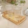 Imagem de Jogo 6 Copos De Vidro Alto Long Drink Borda Dourada Canelado 370ml