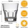 Imagem de Jogo 6 Copos de Vidro Grosso Transparente Baixo 300ml Resistente Casual Whisky Licor Vodka