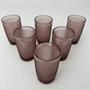 Imagem de Jogo 6 Copos Detalhes Bolinhas Cor Roxa/Marsala Vidro 370ml
