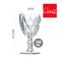 Imagem de Jogo 6 Taças de Vidro Cor Transparente Diamante Clear p/ Água Vinho Class Home 240ml