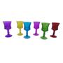 Imagem de Jogo 6 Taças de Vidro Esculpidas 30ml Rojemac Colorido