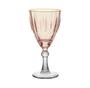 Imagem de Jogo 6 tacas vinho agua 275ml rosa borda dourada premium - Hauskraft