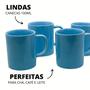 Imagem de Jogo 6 Xícara Caneca Café Porcelana 100ml E Pires Madeira