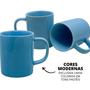 Imagem de Jogo 6 Xícara Caneca Café Porcelana Azul 100ml