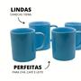 Imagem de Jogo 6 Xícara Caneca Café Porcelana Azul 100ml