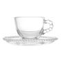 Imagem de Jogo 6 Xícara de Café com Pires Cristal Pearl Wolff Cor Transparente 90ml