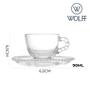 Imagem de Jogo 6 Xícara de Café com Pires Cristal Pearl Wolff Cor Transparente 90ml
