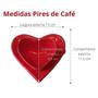 Imagem de Jogo 6 Xícara de Café Forma de Coração Com Pires 3D Expresso