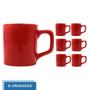 Imagem de Jogo 6 Xícaras 80mL Café Expresso Vermelha Mini Canecas Chá