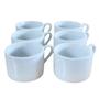 Imagem de Jogo 6 xícaras Café Chá 170ml Base Reta - Porcelana Branca (2)