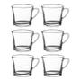 Imagem de Jogo 6 Xícaras Café Chá Vidro Vintage 180ml Transparente