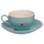 Imagem de Jogo 6 Xicaras com Pires Chá Porcelana 160ml Lamour Azul