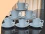 Imagem de Jogo 6 xícaras de Café e Chá com pires ,190ml  Cabo prático - Porcelana branca