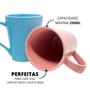 Imagem de Jogo 8 Caneca Chá Café Colorida 250ml em Porcelana