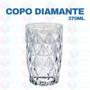 Imagem de Jogo 8 Copos Alto Vidro Modelo Diamante 370ML Resistentes