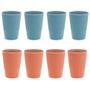 Imagem de Jogo 8 Copos de Bambu e PP Texturizado Stripes Cores Sortidas 300ml Lyor