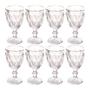 Imagem de Jogo 8 Taças de Vidro com Borda Dourada Diamond Cor Transparente Água 300ml Class Home