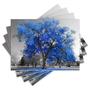 Imagem de Jogo Americano com 4 peças - Árvore - Natureza - Paisagem - Flores - Azul - 1559Jo