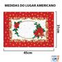 Imagem de Jogo Americano Toalha De Mesa 8 Peças Algodão Estampa Natal 45x31cm Dohler - Emcompre