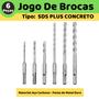 Imagem de Jogo Brocas Martelete Sds-plus 6 Pçs Concreto 110mm e 160mm - KBS-6P