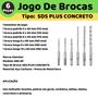Imagem de Jogo Brocas Martelete Sds-plus 6 Pçs Concreto 110mm e 160mm - KBS-6P