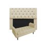 Imagem de Jogo Cabeceira Mirage Com Recamier Grécia Casal 140 cm Suede Bege - INCASA DECOR