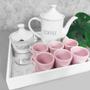 Imagem de Jogo Café Words Com Bandeja Quadrada Espelhada Rosa