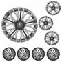 Imagem de Jogo Calota Aro 13 Triton Sport Graphite Silver Black Universal + Emblema Resinado Peugeot
