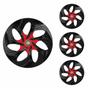 Imagem de Jogo Calota Aro 14 Evolution Black Red Universal + Emblema Resinado Chevrolet GM