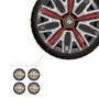 Imagem de Jogo Calota Aro 14 Triton Sport Black Silver Red Universal + Emblema Resinado Chevrolet GM