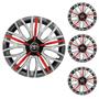 Imagem de Jogo Calota Aro 14 Triton Sport Black Silver Red Universal + Emblema Resinado Toyota