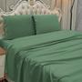 Imagem de Jogo Cama Lençol Casa Scarpa Loren King Bordado Inglês Micro Percal 300 Fios 4 Peças - Verde Esmeralda