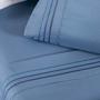 Imagem de Jogo Cama Lençol Honore King Micro Percal 200 Fios c/ Detalhes Bordados 4 Peças - Azul Ice Blue