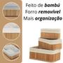 Imagem de Jogo Cesto 3 Peças Bambu Organizador Banheiro Cozinha Forro