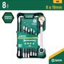 Imagem de Jogo Chave Combinada Speedy Catraca de 8 a 19mm com 8 peças SATA - ST08007ASJ
