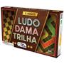 Imagem de Jogo Clássicos Tabuleiro Ludo Dama Trilha 3 Em 1