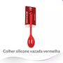 Imagem de Jogo Colheres Utensílios Silicone Maciço Vermelho 9 Peças