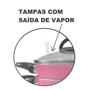 Imagem de Jogo com 03 caçarolas rosa com antiaderente