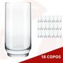 Imagem de Jogo com 18 Copos de Vidro Lights 300ML Long Drink Bebidas Suco