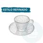 Imagem de Jogo com 2 Xícara para Chá Com Pires De Cristal 180 ml Xícaras Para Café e Chá