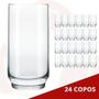 Imagem de Jogo com 24 Copos de Vidro Lights 300ML Long Drink Bebidas Suco