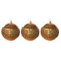 Imagem de Jogo Com 3 Bolas Natal Ø 10cm Ouro Velho Alto Brilho Com Aplicações
