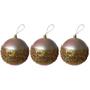 Imagem de Jogo Com 3 Bolas Natal Ø 10cm Rosa Fosco Com Aplicações